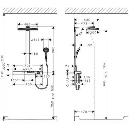 Душевая система с термостатом Hansgrohe Rainmaker Showerpipe 460 3jet (цвет - хром/белый) (27106400) фото 2 Aquada.com.ua Душевая система с термостатом Hansgrohe Rainmaker Showerpipe 460 3jet (цвет - хром/белый) (27106400) фото 2 Aquada.com.ua