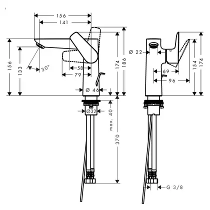 HANSGROHE Смеситель для раковины, однорычажный, хром Talis E 150 (71754000) фото 2 Aquada.com.ua HANSGROHE Смеситель для раковины, однорычажный, хром Talis E 150 (71754000) фото 2 Aquada.com.ua