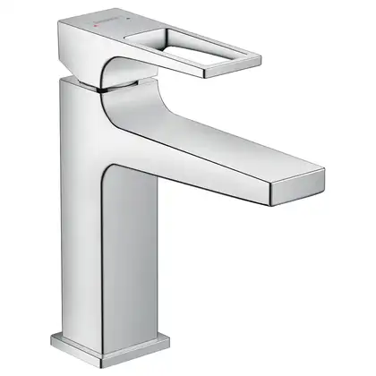HANSGROHE Смеситель для раковины однорычажный 110, с петлеобразной ручкой и сливн. гарнитуром push-open Metropol (74507000) фото 1 Aquada.com.ua