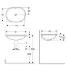 GEBERIT VARIFORM умывальник встраиваемый под столешницу, эллиптический, 55*40см, без отверстия, с переливом (500.757.01.2) фото 2 Aquada.com.ua
