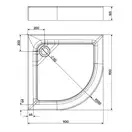 KOLO FIRST поддон 90*90см, полукруглый, с интегрированной панелью и ножками (XBN1690000) фото 2 Aquada.com.ua