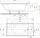 KOLO OPAL PLUS ванна 150*70см прямоугольная, без ножек (XWP135000N) фото 2 Aquada.com.ua