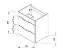 ROCA SUIT тумба 540*422*620мм с раковиной, 1 отверстие под смеситель, 2 выдвижных шкафчика, цвет белый глянец (A85118A806) фото 2 Aquada.com.ua