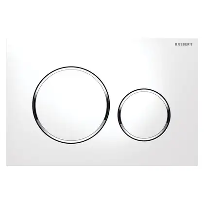 GEBERIT SIGMA 20 cмывная клавиша, двойной смыв, белый/хром глянцевый/белый (115.882.KJ.1) фото 1 Aquada.com.ua