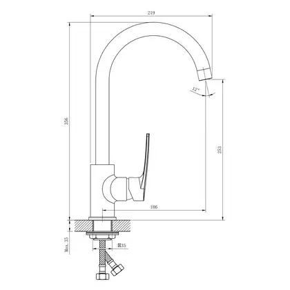 IMPRESE KAMPA cмеситель для кухни, хром, 35 мм (55285) фото 2 Aquada.com.ua IMPRESE KAMPA cмеситель для кухни, хром, 35 мм (55285) фото 2 Aquada.com.ua