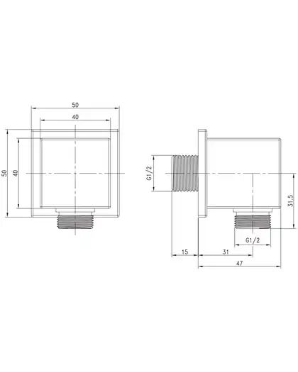 IMPRESE Подсоединение шланговое (квадр) 1/2 " (HC02) фото 2 Aquada.com.ua IMPRESE Подсоединение шланговое (квадр) 1/2 " (HC02) фото 2 Aquada.com.ua