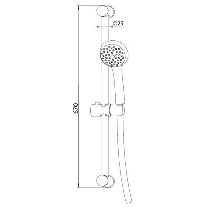 IMPRESE SATINOKS штанга душевая L-67 см, мыльница, ручной душ 1 режим, шланг (R670SD+1115+W100R1 BN) фото 2 Aquada.com.ua