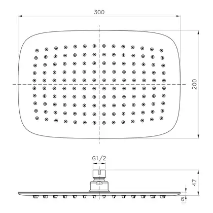 Верхний душ Imprese (цвет - хром) 300 х 200 мм (S300200SS6) фото 2 Aquada.com.ua Верхний душ Imprese (цвет - хром) 300 х 200 мм (S300200SS6) фото 2 Aquada.com.ua