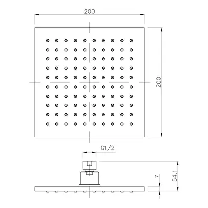 IMPRESE Душ верхний 200х200 мм, латунь (SQ200B) фото 2 Aquada.com.ua IMPRESE Душ верхний 200х200 мм, латунь (SQ200B) фото 2 Aquada.com.ua
