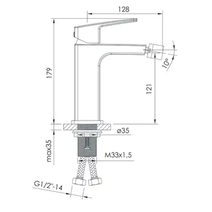 IMPRESE GRAFIKY смеситель для биде, хром, 35 мм (ZMK061901070) фото 2 Aquada.com.ua