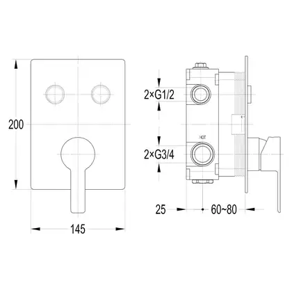 IMPRESE SMART CLICK смеситель для душа скрытый монтаж, 2 режима, хром (ZMK101901201) фото 2 Aquada.com.ua IMPRESE SMART CLICK смеситель для душа скрытый монтаж, 2 режима, хром (ZMK101901201) фото 2 Aquada.com.ua