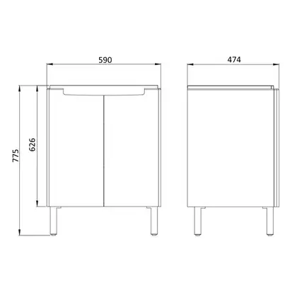 Комплект мебели тумба с раковиной Kolo Modo 60 см L39002000 (L39002000) фото 2 Aquada.com.ua
