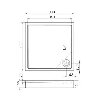ROCA MALAGA Square Compact поддон квадр. 90*90 см с интегрированной панелью выс. 13,5 см, с сифоном (A276256000) фото 2 Aquada.com.ua ROCA MALAGA Square Compact поддон квадр. 90*90 см с интегрированной панелью выс. 13,5 см, с сифоном (A276256000) фото 2 Aquada.com.ua