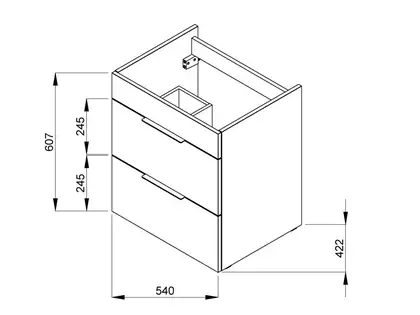 ROCA SUIT тумба 540*422*620мм с раковиной, 1 отверстие под смеситель, 2 выдвижных шкафчика, цвет белый глянец (A85118A806) фото 2 Aquada.com.ua ROCA SUIT тумба 540*422*620мм с раковиной, 1 отверстие под смеситель, 2 выдвижных шкафчика, цвет белый глянец (A85118A806) фото 2 Aquada.com.ua