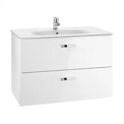 Комплект мебели тумба с умывальником Roca Victoria 80,5 х 46 х h56,5 см, отделка - белый глянец (A855852806) фото 1 Aquada.com.ua Комплект мебели тумба с умывальником Roca Victoria 80,5 х 46 х h56,5 см, отделка - белый глянец (A855852806) фото 1 Aquada.com.ua