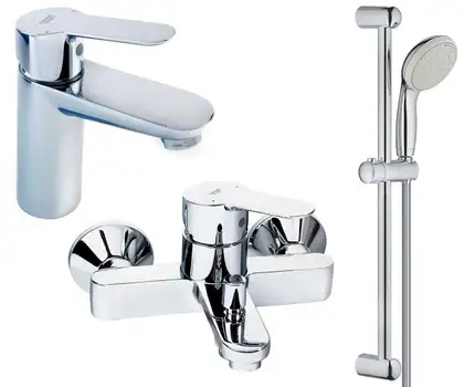 Grohe Комплект смесителей BauEdge 3 в 1 для ванной (123365S) (123365S) фото 1 Aquada.com.ua Grohe Комплект смесителей BauEdge 3 в 1 для ванной (123365S) (123365S) фото 1 Aquada.com.ua