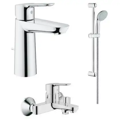 Grohe Комплект смесителей BauEdge 3 в 1 для ванной (123367M) (123367M) фото 1 Aquada.com.ua Grohe Комплект смесителей BauEdge 3 в 1 для ванной (123367M) (123367M) фото 1 Aquada.com.ua