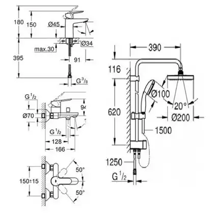 Grohe BauEdge набор для ванны 3 в 1 (12336TS) (12336TS) фото 2 Aquada.com.ua Grohe BauEdge набор для ванны 3 в 1 (12336TS) (12336TS) фото 2 Aquada.com.ua