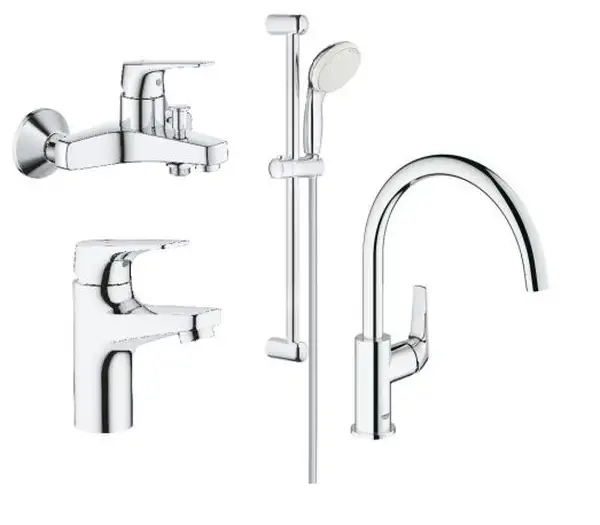 Grohe Набор смесителей BauFlow 4 в 1 для ванны и кухни (121640K) (121640K) фото 1 Aquada.com.ua Grohe Набор смесителей BauFlow 4 в 1 для ванны и кухни (121640K) (121640K) фото 1 Aquada.com.ua