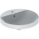 GEBERIT VARIFORM умывальник встраиваемый, круглой формы Ø48см, с полкой для отверстия под смеситель, с переливом, глазурованный снизу (500.705.01.2) фото 1 Aquada.com.ua