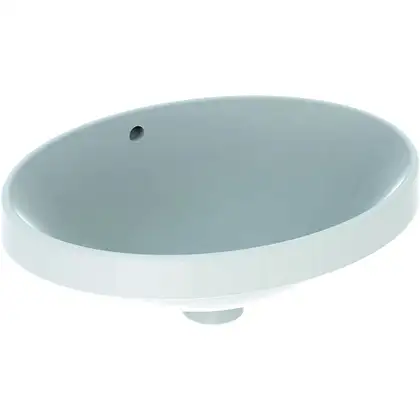 GEBERIT VARIFORM умывальник встраиваемый, овальной формы, 50*40см, с переливом, глазурованный снизу (500.709.01.2) фото 1 Aquada.com.ua