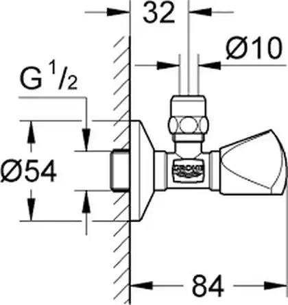 Grohe Вентиль угловой 3_8 (22939000)