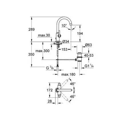 Grohe Atrio Смеситель для раковины на одно отверстие, L-Size (21022000) фото 3 Aquada.com.ua Grohe Atrio Смеситель для раковины на одно отверстие, L-Size (21022000) фото 3 Aquada.com.ua