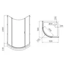 VOLLE ORLANDO душевая кабина 90*90*205см, на мелком поддоне, распашная, хром, стекло прозрачное 6мм (10-22-504) фото 2 Aquada.com.ua