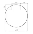 VOLLE Зеркало круглое 60*60см на шлифованной нержавеющей раме, с контурной белой подсветкой (16-06-999) фото 2 Aquada.com.ua