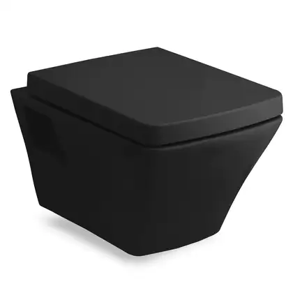 Унитаз повесной Volle Teo с сиденьем Soft Close, чёрный (13-88-422black) фото 1 Aquada.com.ua