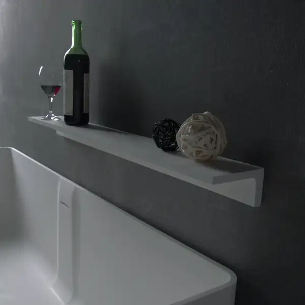 VOLLE Полочка 60*12*6,5см каменная Solid surface (18-40-115) фото 2 Aquada.com.ua