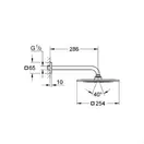 Grohe Rainshower F-Series 10 Верхний душ с душевым кронштейном 286 мм, 1 режим струи (26070000) фото 2 Aquada.com.ua