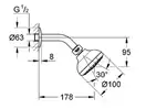 Grohe New Tempesta 100 Набор верхнего душа, 3 режима струи (26088000) фото 2 Aquada.com.ua