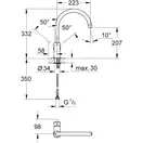 Смеситель для кухни Grohe Bau Classic (цвет - хром) (31234000) фото 8 Aquada.com.ua