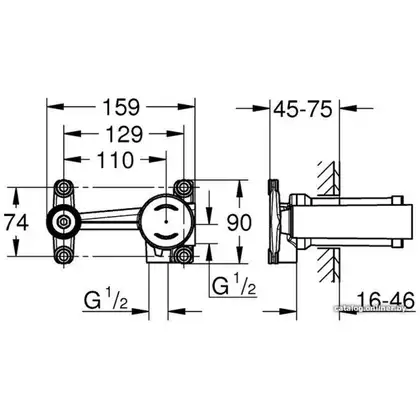 GROHE Одноважільний змішувач 1/2", універсальний механізм прихованого монтажу (23571000) фото 3 Aquada.com.ua