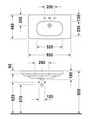 DURAVIT D-CODE умывальник 85*48см, мебельный (03428500002) фото 2 Aquada.com.ua