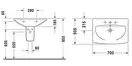 DURAVIT CARO умывальник 70*50,5см (0434700000) фото 2 Aquada.com.ua
