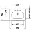 Раковина подвесная Duravit DuraStyle 65 х 48 см (2320650000) фото 2 Aquada.com.ua