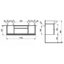 LAUFEN PALACE тумба 119,5*37,5см для умывальника 811704, 812704, белый (H4013010754631) фото 2 Aquada.com.ua