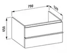 LAUFEN CASE шкафчик 79*52*32/45см, с 2мя выдвижными ящичками, с сифоном, открытый сверху и с тыла, цвет светлый дуб (H4052230755191) фото 2 Aquada.com.ua