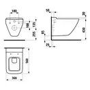 LAUFEN Комплект: PALACE Rimless унитаз подвесной 38*36*56см + сиденье с крышкой, с системой плавного опускания, с антибактериальным покрытием (H8207060000001+H8917013000001) фото 2 Aquada.com.ua