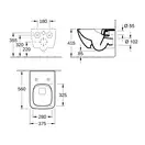 VILLEROY & BOCH VERITY LINE унитаз 37,5*56см, подвесной,БЕЗ ОБОДКА ,с-ма экономии воды AQUAREDUCT®(3/4,5 л), крепление SupraFix 2.0, сиденье slow-closing SlimseatLine (4615R001+8M19S101) фото 2 Aquada.com.ua
