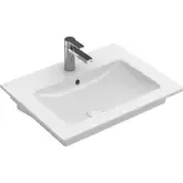 Villeroy & Boch VERITY LINE умывальник 60*50см, цетр.отвестие под смес.выбито, с переливом, цвет белый альпин (4A166001)