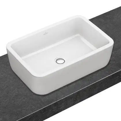 VILLEROY & BOCH ARCHITECTURA умывальник 60*40см прямоугольный накладной с переливом, цвет белый Alpin (41276001) фото 1 Aquada.com.ua