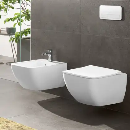 VILLEROY & BOCH VENTICELLO унитаз 37,5*56см Rimless, напольный, DirectFlush, цвет белый альпин С+ (4613R0R1) фото 2 Aquada.com.ua