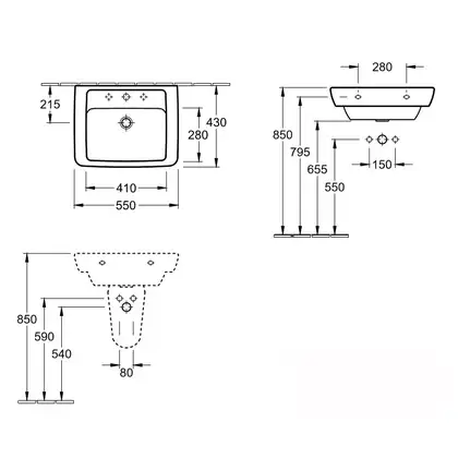 VILLEROY & BOCH VERITY DESIGN умывальник 55*43см, цетр.отвестие под смес.выбито, с переливом, цвет белый альпин (51035501) фото 2 Aquada.com.ua VILLEROY & BOCH VERITY DESIGN умывальник 55*43см, цетр.отвестие под смес.выбито, с переливом, цвет белый альпин (51035501) фото 2 Aquada.com.ua