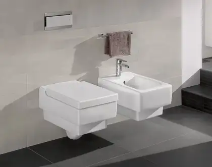 VILLEROY & BOCH MEMENTO биде 37,5*56см, подвесное, для 1 поз.смес., с отв под смес, с переливом, цвет белый альпин (54280001) фото 3 Aquada.com.ua