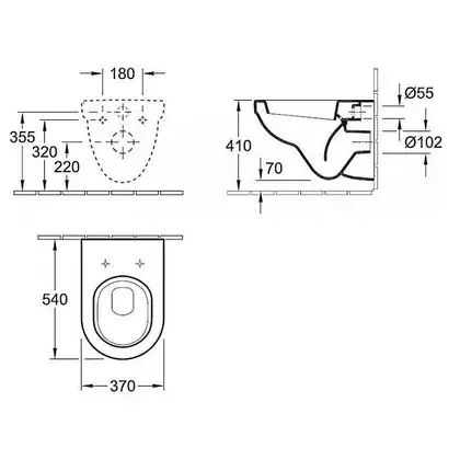 VILLEROY & BOCH VERITY DESIGN комплект: унитаз 37*54см подвесной, с сидением с функцией slow-closing (56801001+ 98M9C101) фото 2 Aquada.com.ua