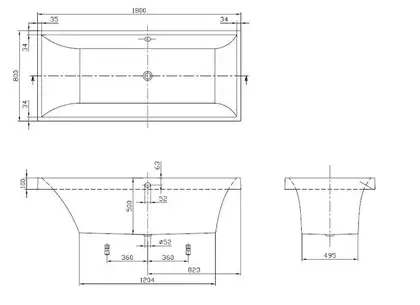 Ванна квариловая Villeroy & Boch Squaro 180 х 80 см+ ножки (UBQ180SQR2V-01) фото 2 Aquada.com.ua Ванна квариловая Villeroy & Boch Squaro 180 х 80 см+ ножки (UBQ180SQR2V-01) фото 2 Aquada.com.ua