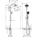 HANSGROHE Hansgrohe Душевая система с Термостатом Croma 160 Showerpipe (27135000) фото 4 Aquada.com.ua